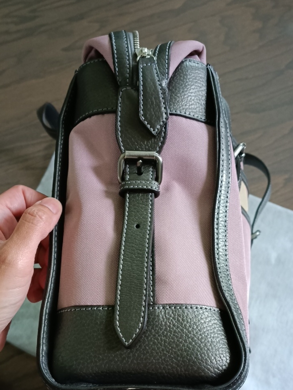 Burberry Pink Tote with Silver Trim and Plaid Accent - Picture 5 of 10